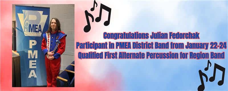 You are currently viewing Julian Fedorchak Participates in PMEA District Band