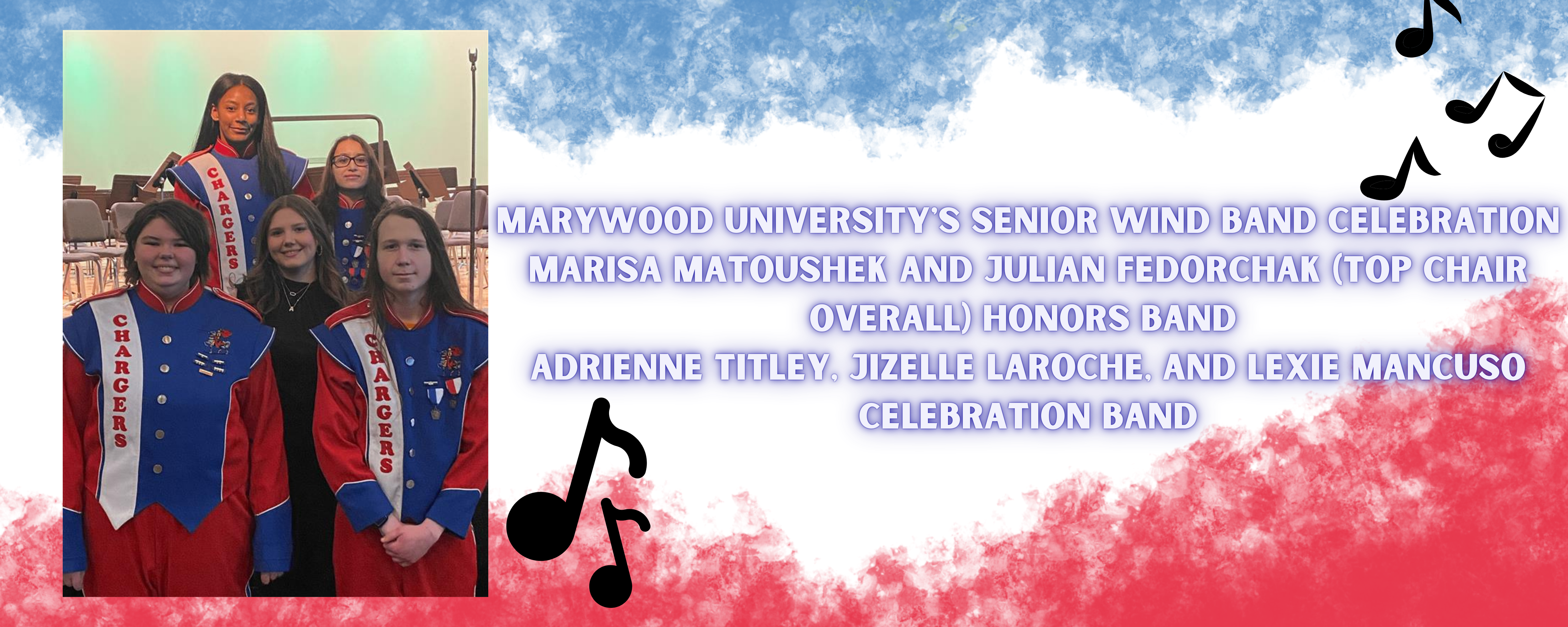 Read more about the article Charger Band Students Excel at Marywood University’s Senior Wind Band Celebration