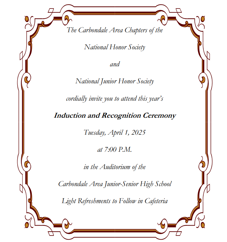 Read more about the article National Honor Society Ceremony- April 1, 2025 at 7pm