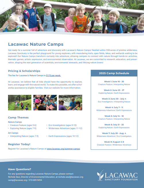 You are currently viewing Attention Students Ages 5-12: Lacawac Nature Camps
