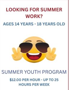 Read more about the article Attention Students Ages 14-18: Summer Youth Work Program Opportunity